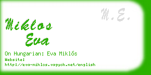 miklos eva business card